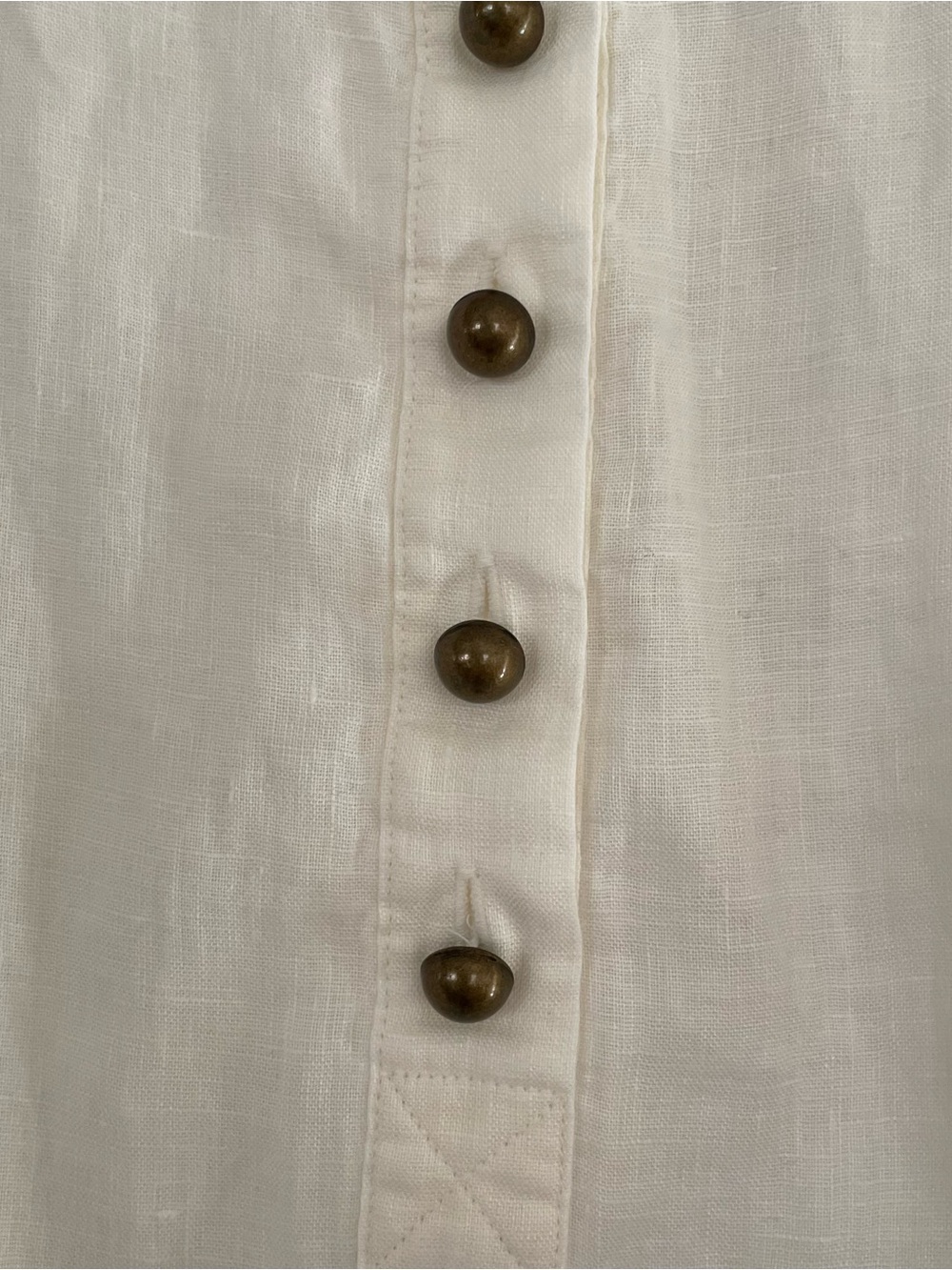 Ralph Lauren White Linen Button popover tunic blouse 3/4 sleeves large - Picture 3 of 8